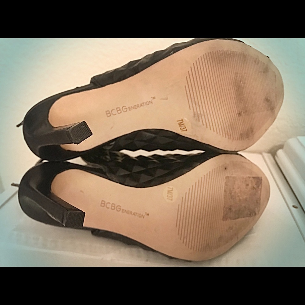 BCBGeneration Black Leather Stiletto Booties - Picture 6 of 7